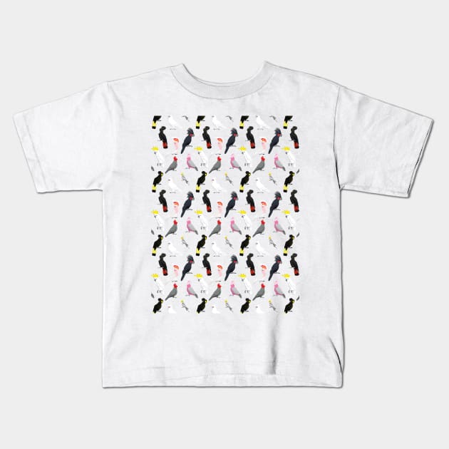 Cockatoo pattern Kids T-Shirt by Zolinstudio